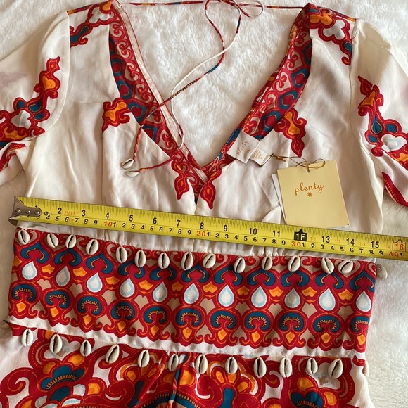 Tracy Rees* PLENTY * Silk Blouse with Seashells Embellishments Size 6 Boho Chic! - Picture 10 of 13